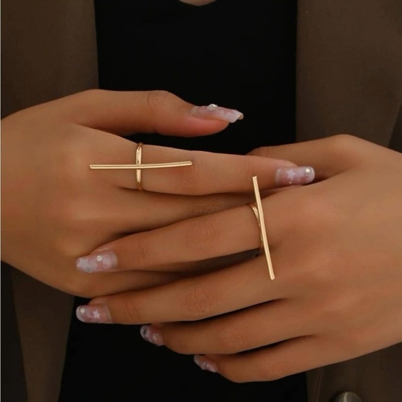 2 pc Minimalist adjustable ring set - Picture 4 of 4